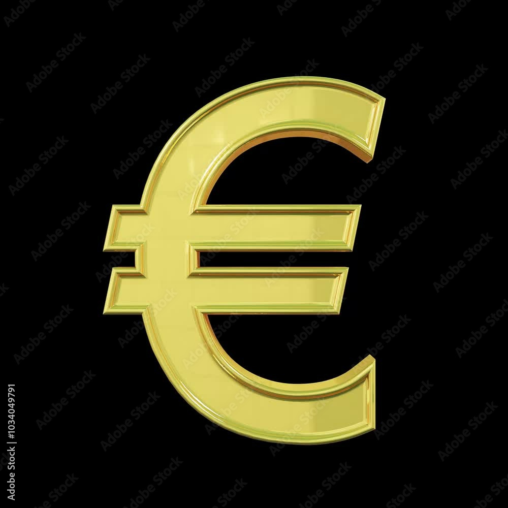 Golden euro sign isolated on black Golden euro sign isolated on black