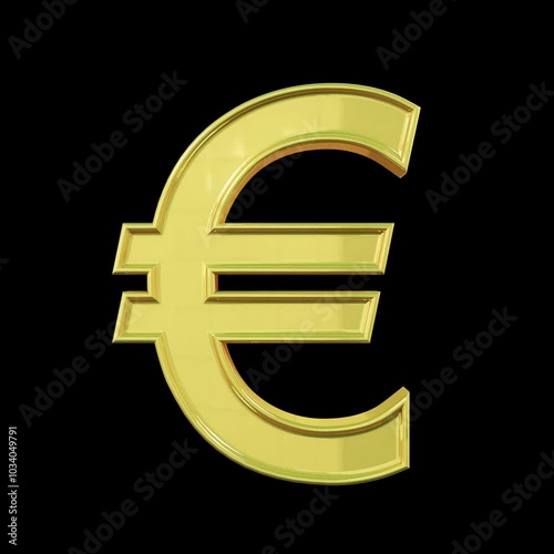 Golden euro sign isolated on black