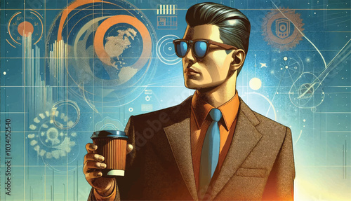 businessman in the office with coffee 