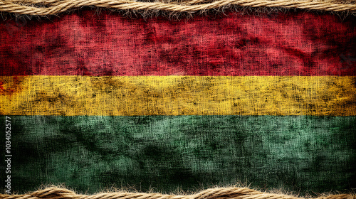 A Stunning Design of the Zimbabwe Flag on Traditional Woven Fabric Showcasing Cultural Crafts and Identity photo