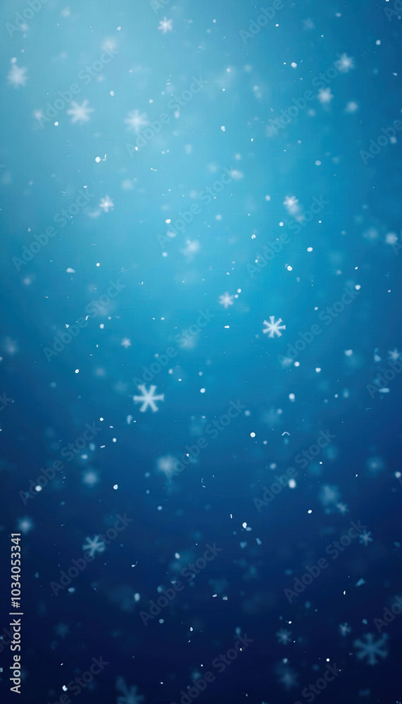 Naklejka premium Falling snowflakes wallpaper featuring a clean design with gentle snowfall against a serene background. Perfect for winter themes, cozy interiors, and seasonal decor