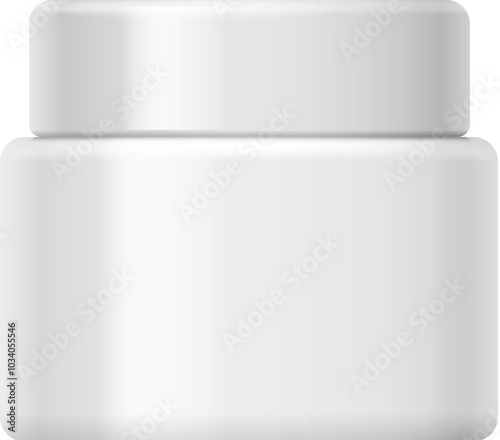 Cosmetic jar mockup. White blank plastic package