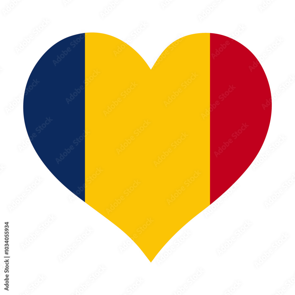 Romanian flag in heart shape, vector illustration on isolated background. Romanian flag in heart shape, vector illustration on isolated background.