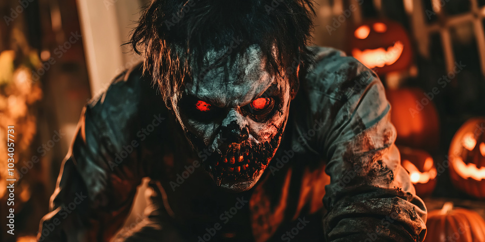 Spooky Halloween Skeleton, Zombie, Generated By Ai Spooky Halloween Skeleton, Zombie, Generated By Ai