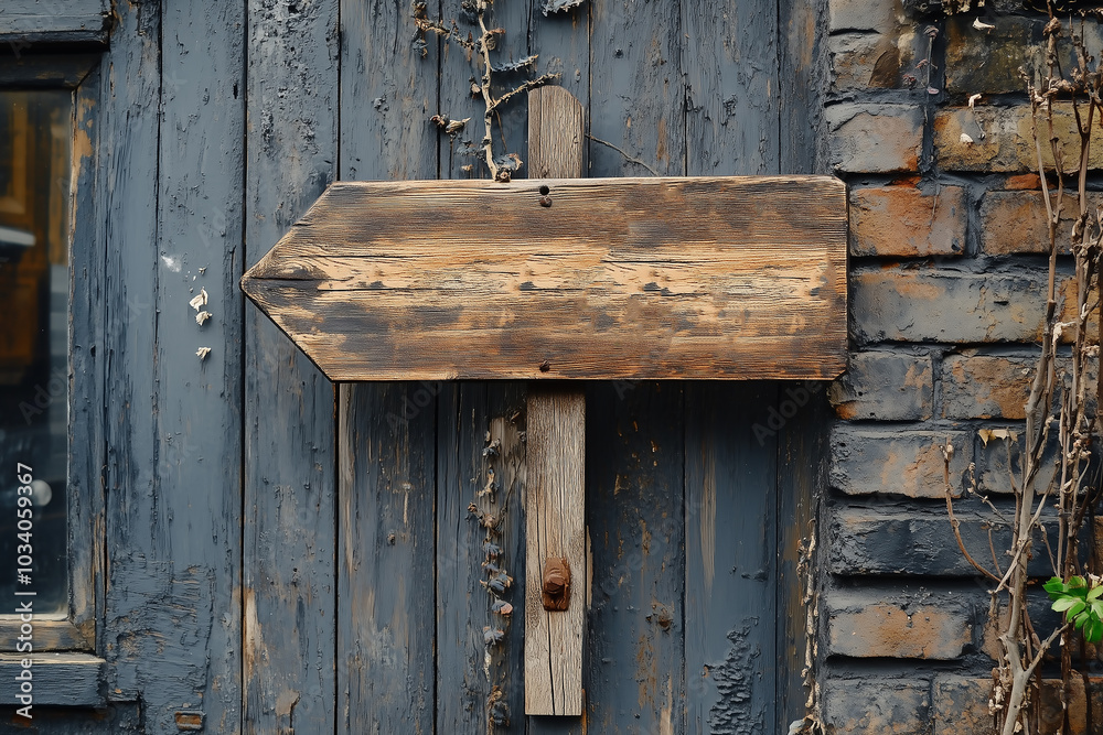 Blank old wooden directional signboard for mockup designs Blank old wooden directional signboard for mockup designs