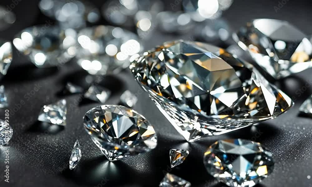 Diamonds composition on black background. Diamonds composition on black background.
