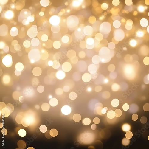 Festive abstract Christmas bokeh light background - golden bokeh lights, beige - New Year, Anniversary, Wedding, banner, header, panorama