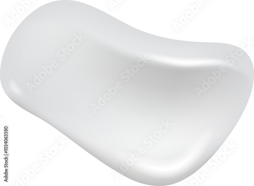 White cream smear. Product sample realistic mockup
