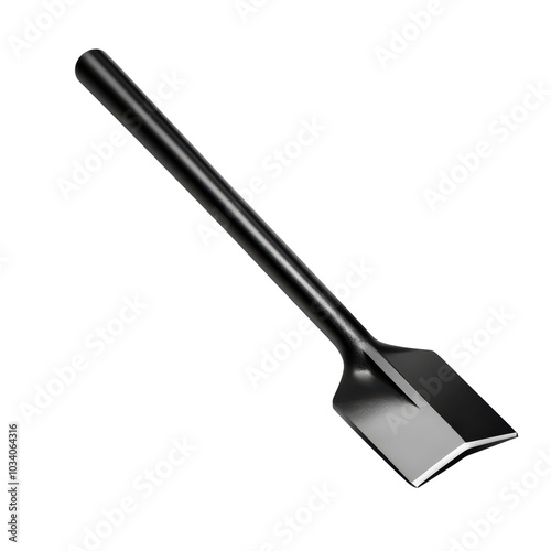 Sleek black digging tool with a sharp blade photo