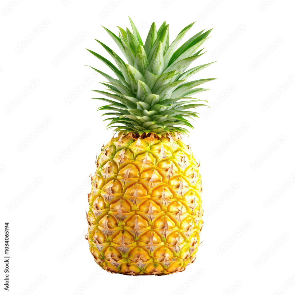 Fresh pineapple with vibrant green leaves Fresh pineapple with vibrant green leaves
