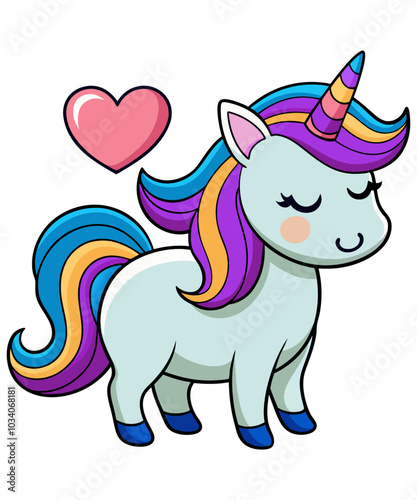 Kawaii unicorn clipart
