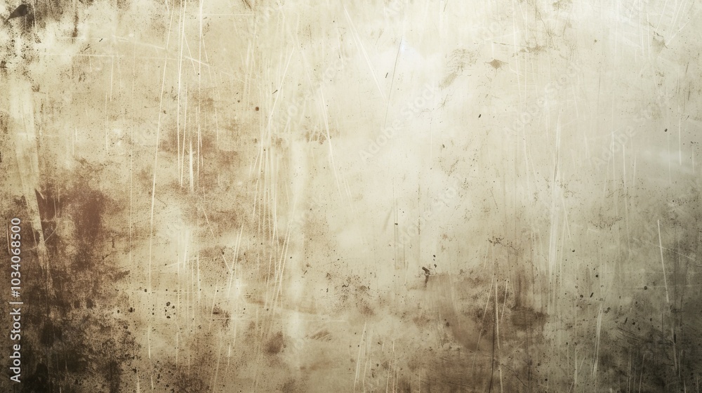 A close-up of a weathered metal surface with streaks and spots of brown paint. A close-up of a weathered metal surface with streaks and spots of brown paint.