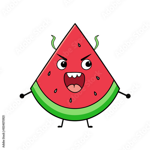 Funny Watermelon cartoon vector illustration