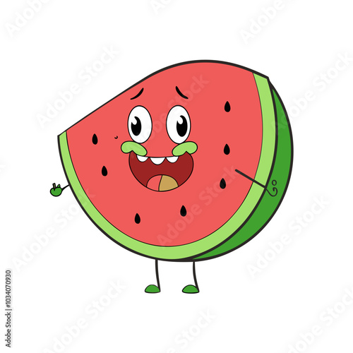 Funny Watermelon cartoon vector illustration