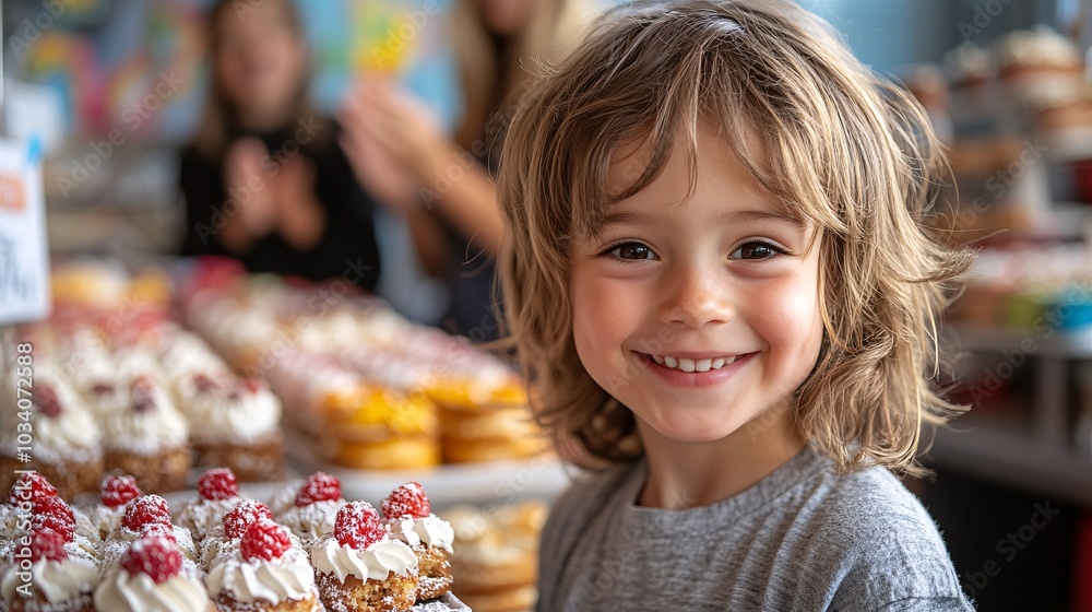 Joyful Moment of Children Enjoying Sweet Treats Joyful Moment of Children Enjoying Sweet Treats