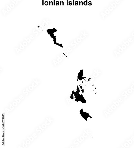 Ionian Islands blank outline map