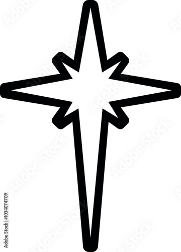 Nativity star on transparent background. Christmas vector illustration.