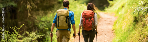 Couple Hiking on Well Maint...