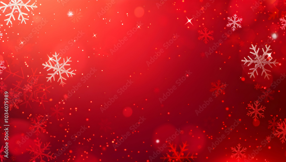 Red background with snowflakes, vector illustration, flat design, red color, Christmas concept, high resolution, high quality, high detail,