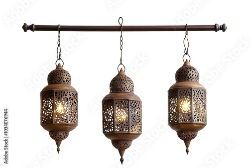 Turkish candle lantern, Ramadan candle lantern featuring such intricate patterns and cut work like an exotic treasure. photo