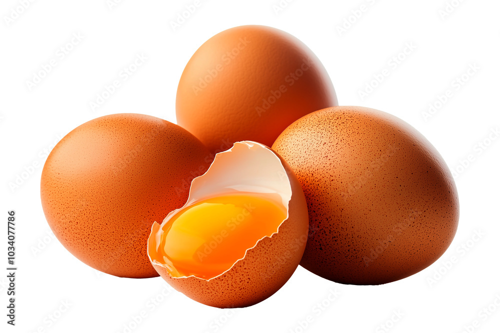 fresh eggs isolated on transparent background as a graphic resource for advertisements