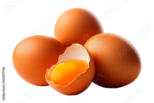 fresh eggs isolated on transparent background as a graphic resource for advertisements photo