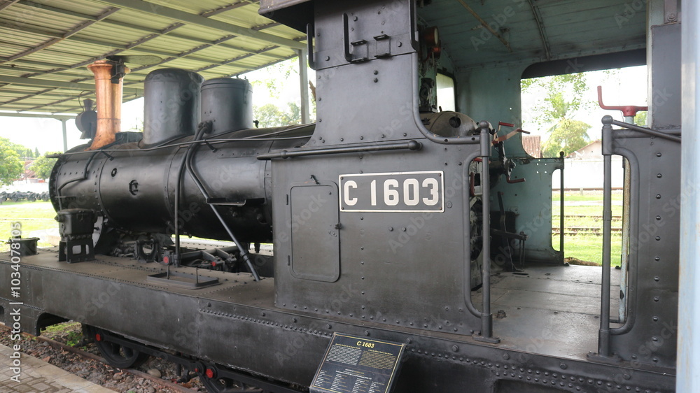 Semarang, 8 Okt 2022 - Locomotive at the Ambarawa Railway Museum. The historical train from the Dutch colonial era in Indonesia. Semarang, 8 Okt 2022 - Locomotive at the Ambarawa Railway Museum. The historical train from the Dutch colonial era in Indonesia.