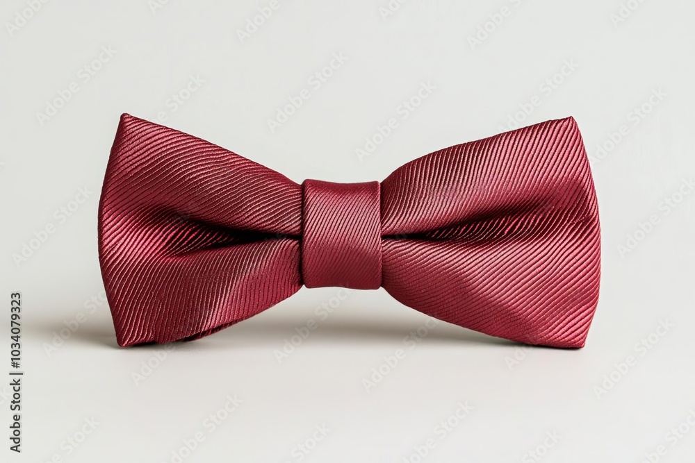 Maroon textured bow tie on white background, showcasing contemporary formal wear, maroon bow tie, modern fashion Maroon textured bow tie on white background, showcasing contemporary formal wear, maroon bow tie, modern fashion