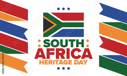 Free Download South Africa Heritage Day. Happy holiday. Celebrate culture and traditions of nation. South African flag. Poster with illustration. Pattern design. Vector - GFXLoad
