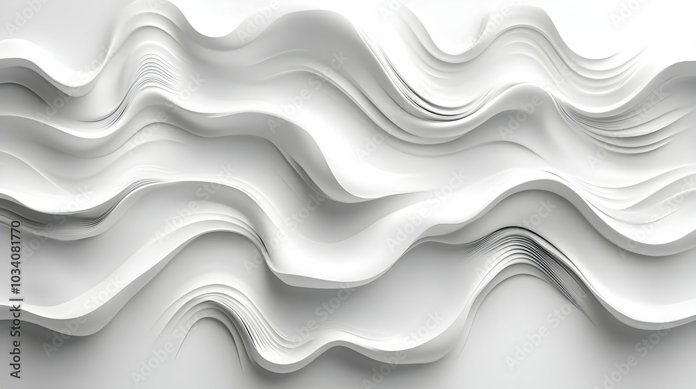 3D White Ripple Outline Tiles Concept: Seamless Pattern of Tranquil White Ripples on Light Background � Perfect for Janeiro Branco Emotional Calm Representation 3D White Ripple Outline Tiles Concept: Seamless Pattern of Tranquil White Ripples on Light Background � Perfect for Janeiro Branco Emotional Calm Representation