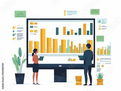 Flat Campaign Fundraising Leaderboard Concept Vector: Showcase Top Fundraisers and Their Totals in a Simple Flat Design � Ideal for Fundraising Analysis & Strategy photo