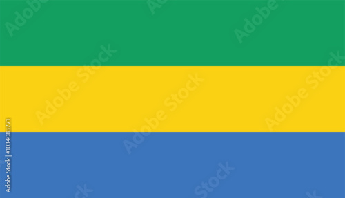 Photos Flag of Gabon
Gabonese National Flag, Blue, Yellow, and Green Tricolor, Gabonese