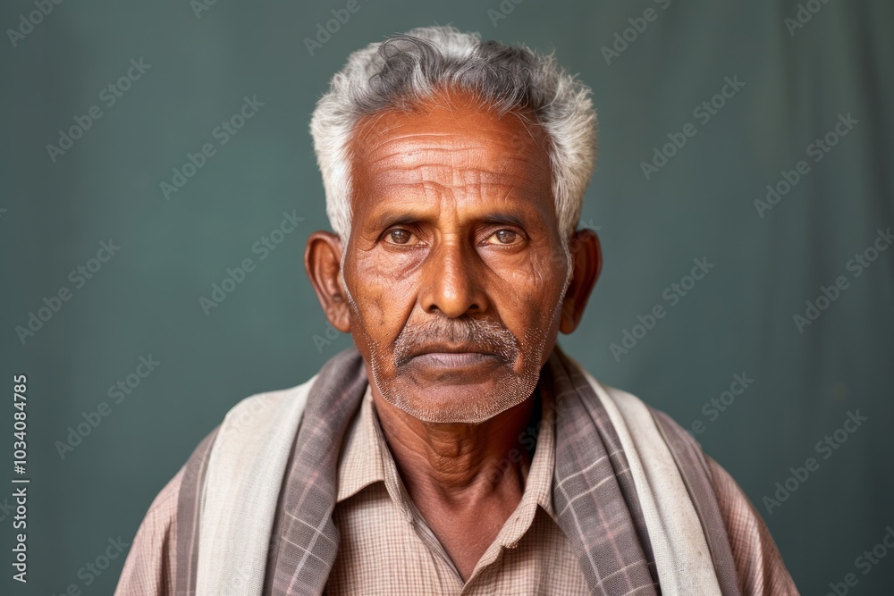 Portrait of a glad indian man in his 80s showing off a thermal merino wool top in minimalist or empty room background Portrait of a glad indian man in his 80s showing off a thermal merino wool top in minimalist or empty room background
