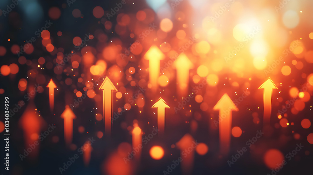 3D Abstract Upward Pointing Arrows with Soft Bokeh Background for Business Growth and Increasing Revenue | Clean Icon Design on White Background 3D Abstract Upward Pointing Arrows with Soft Bokeh Background for Business Growth and Increasing Revenue | Clean Icon Design on White Background