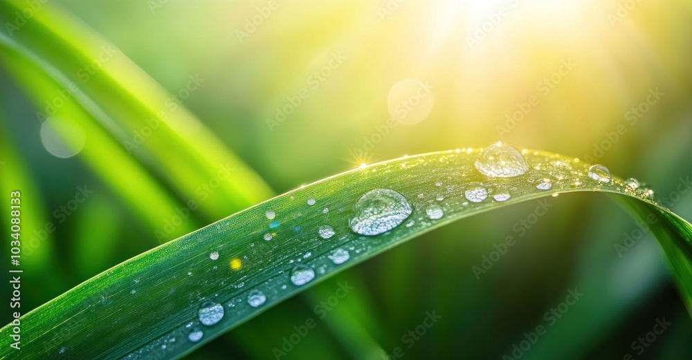 Dew Drops on Grass Blade