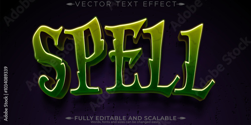 Halloween monster text effect, editable horror and scary text style