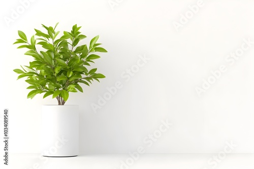 Wallpaper Mural Minimalist Potted Plant in Empty White Space for Title or Copy Torontodigital.ca