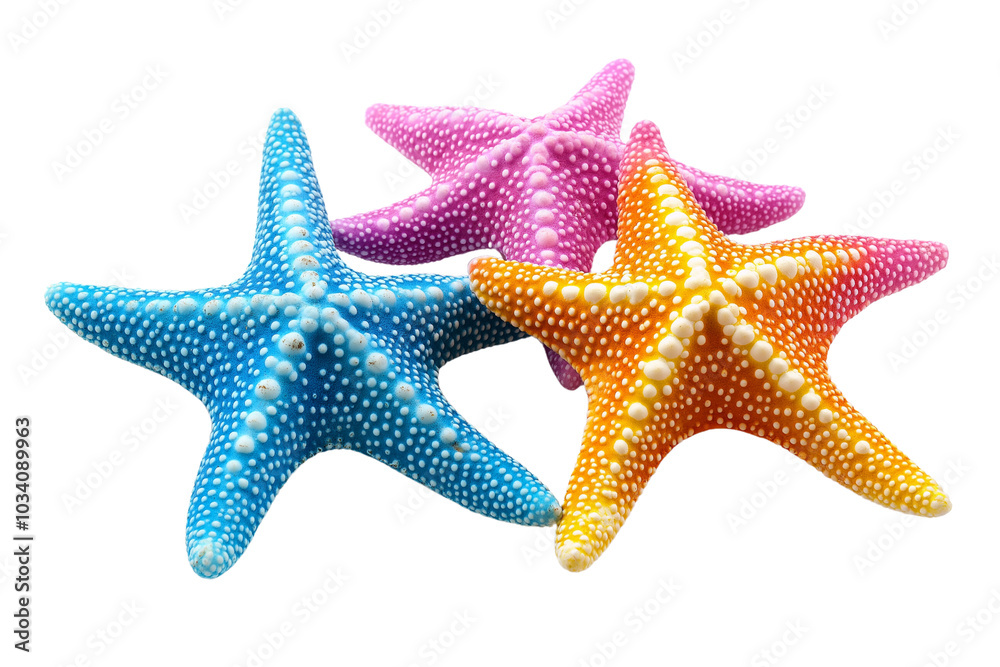 Colorful starfish isolate on white background, cut out png. Colorful starfish isolate on white background, cut out png.