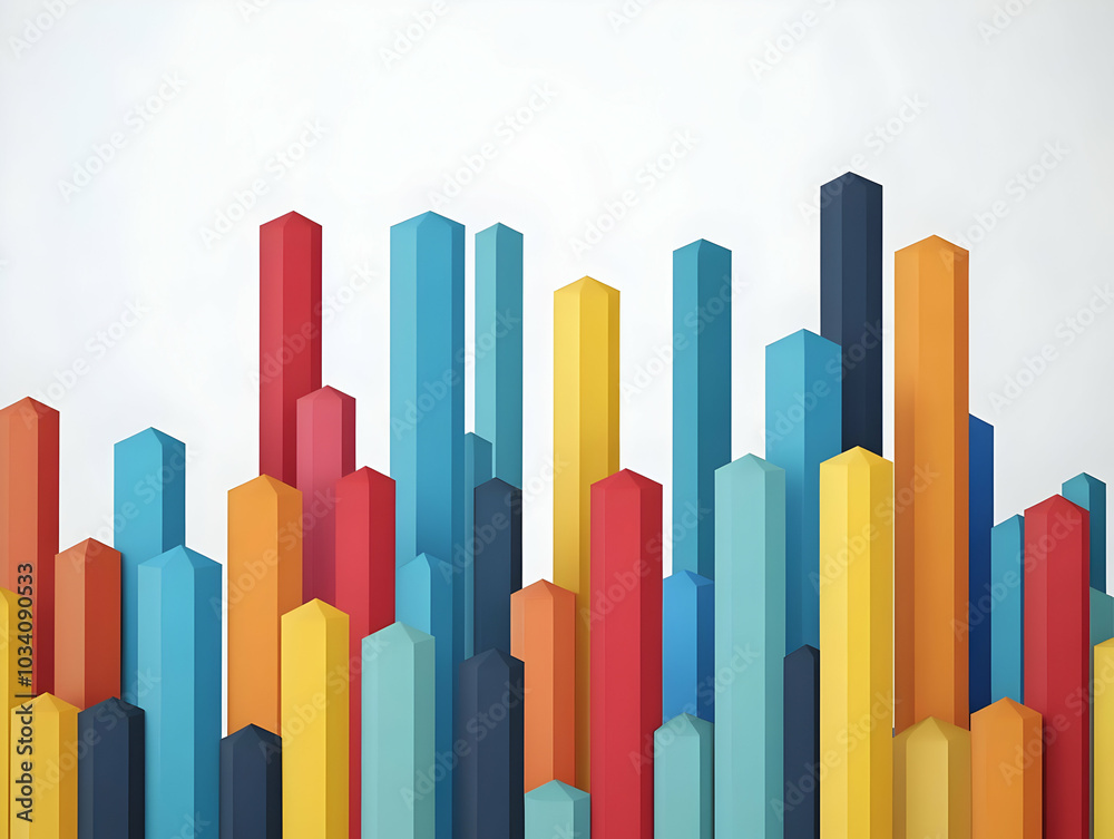 Flat Plain Backdrop with 3D Rising Bar Graphs Illustrating Increased Voter Turnout on Clean Light Gray Background with Ample Copy Space for Engagement Flat Plain Backdrop with 3D Rising Bar Graphs Illustrating Increased Voter Turnout on Clean Light Gray Background with Ample Copy Space for Engagement