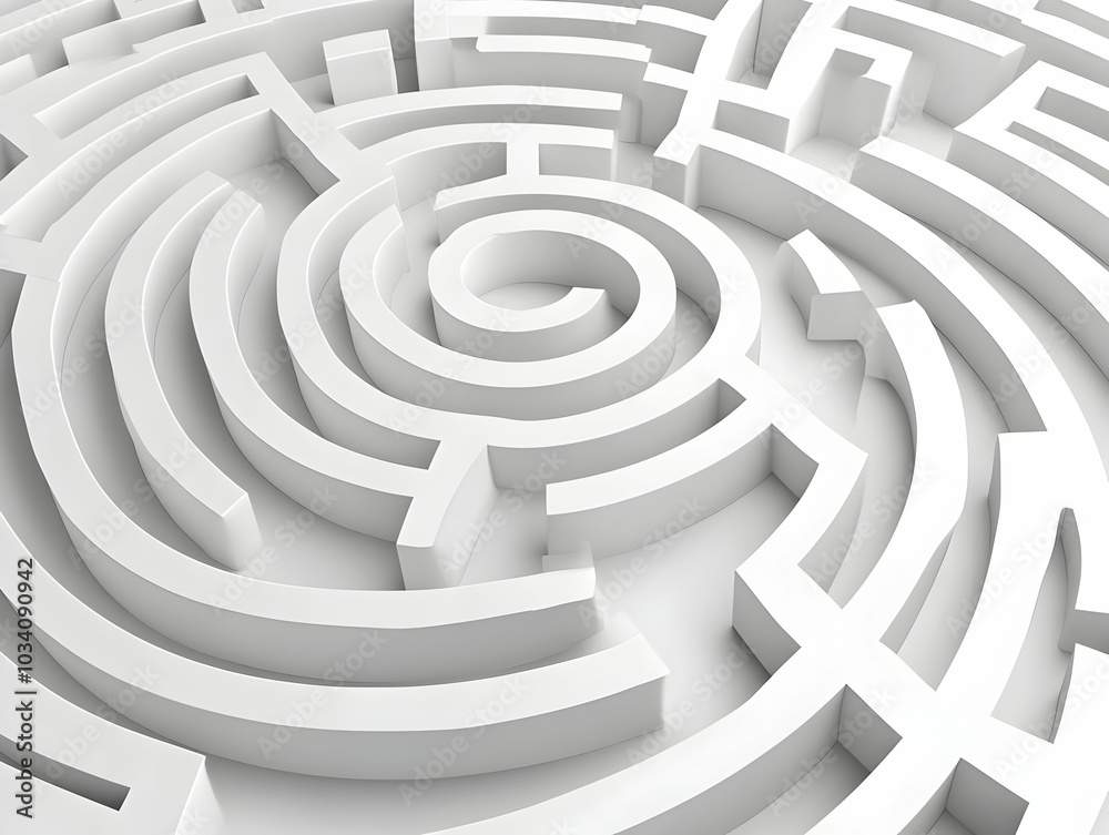 Flat White Labyrinth Outline Frame Concept - Wide Shot Illustrating a Journey Through Simple White Labyrinths for Mental Wellness, Isolated on White Background for Self-Discovery Prompts in Smart Busi Flat White Labyrinth Outline Frame Concept - Wide Shot Illustrating a Journey Through Simple White Labyrinths for Mental Wellness, Isolated on White Background for Self-Discovery Prompts in Smart Busi