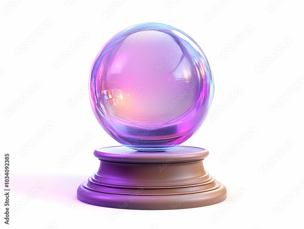 Flat Crystal Ball Podium with Swirling Poll Results - Close-up Illustration of Predictions and Forecasts, Isolated on White Background for Smart Business Insights Flat Crystal Ball Podium with Swirling Poll Results - Close-up Illustration of Predictions and Forecasts, Isolated on White Background for Smart Business Insights