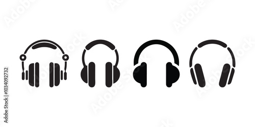 Headphone icon set