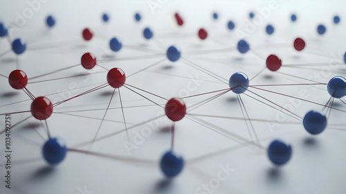 3D Icon of Politician's Social Media Influence Network | Vector Visualization of Web Structure with Connection Strengths | Isolated on White Background for Engagement Statistics