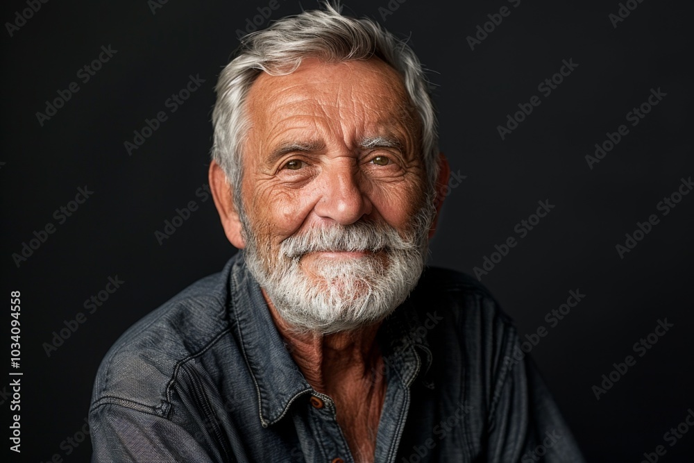 A Glimpse into Wisdom: An Elderly Man's Heartwarming Smile Captured in a Timeless Portrait A Glimpse into Wisdom: An Elderly Man's Heartwarming Smile Captured in a Timeless Portrait