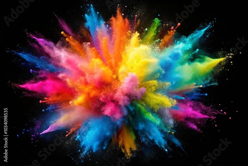 a colorful splash of color is shown from the rainbow colors