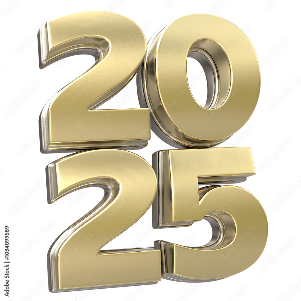 gold number 2025 3d render gold number 2025 3d render