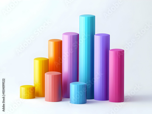 Flat Holographic Voter Turnout Graph - Wide Shot of Large Increasing Percentages with Glowing Data Points