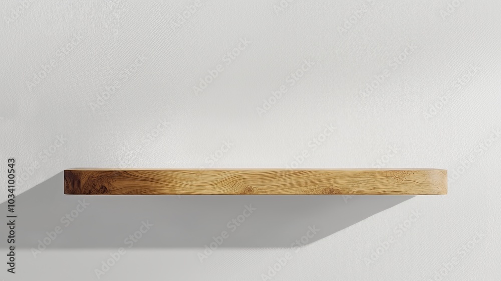 Elegantly Displayed Wooden Shelf in Minimalist Home Decor Setting Elegantly Displayed Wooden Shelf in Minimalist Home Decor Setting