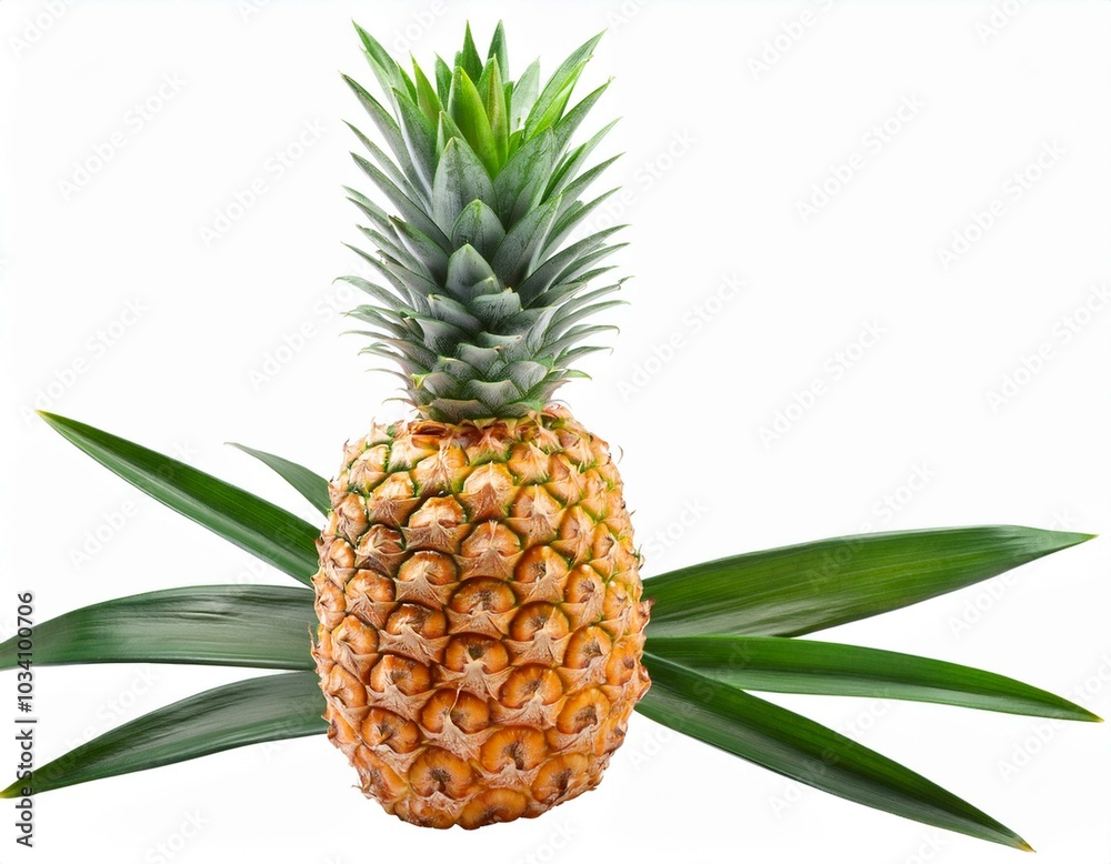 Fresh pineapple with leaves Fresh pineapple with leaves