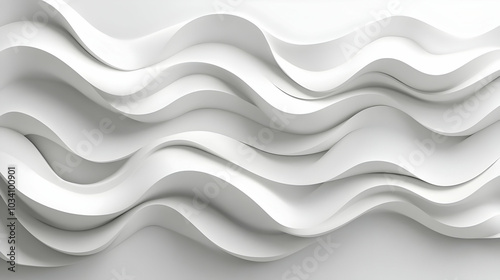 3D White Seamless Wave Pattern Representing Emotional Fluctuations - Iconic Design Concept for Janeiro Branco Awareness